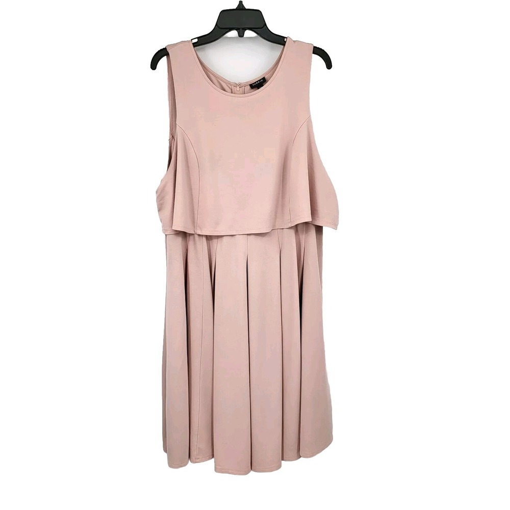 Torrid Pleat A-line Plus Size 20 Pale Pink Flowy Stretch Back Zip Sleeveless